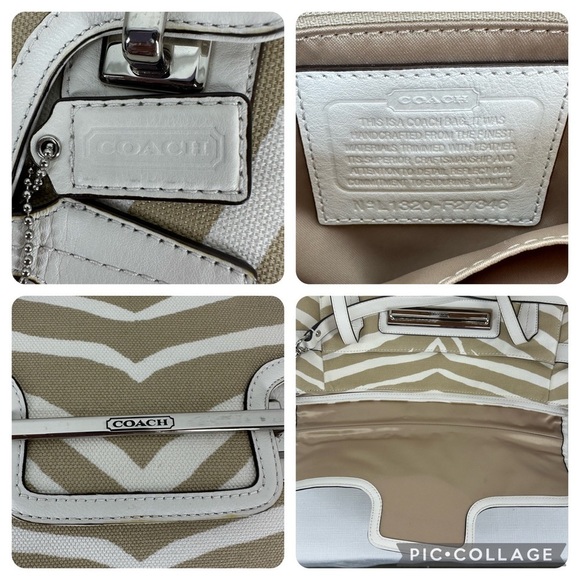 Coach Taylor Zebra Print Marlin Flap Satchel Shoulder Bag - Picture 14 of 15